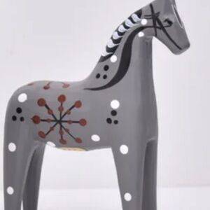 Swedish Gray Rare Dala hand carved Decorative Horse Figurine